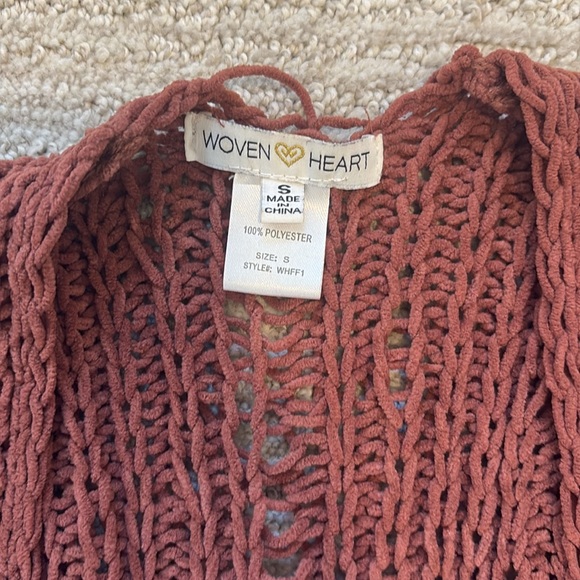 Woman’s dark orange/rust colored cardigan. - Picture 2 of 4